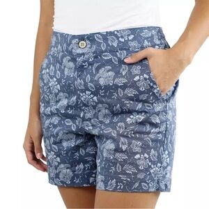 Jachs Girlfriend Chino Floral Blue Women's Shorts size XXL